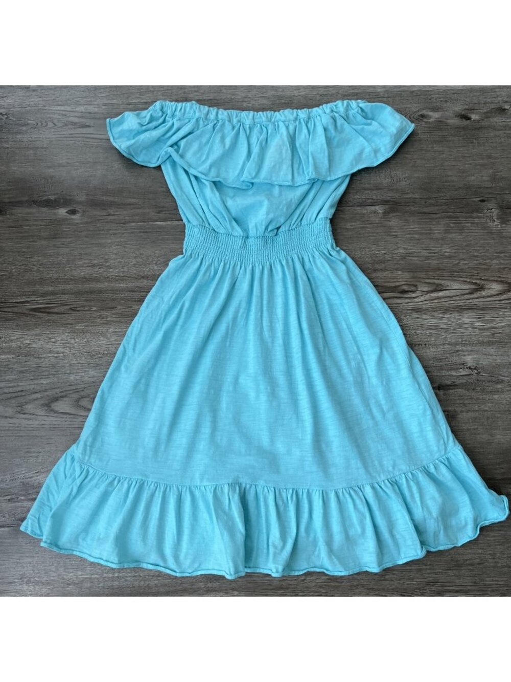 Lilly Pulitzer Vinita‎ Strapless Dress Womens Small Ruffle Trim Blue